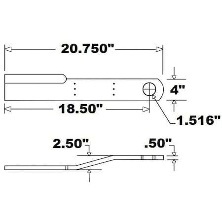 Aftermarket Rotary Cutter Blade Offset CW for Bush Hog 3168 13168 78496 Fits John Deere WP78 BHH90-0002